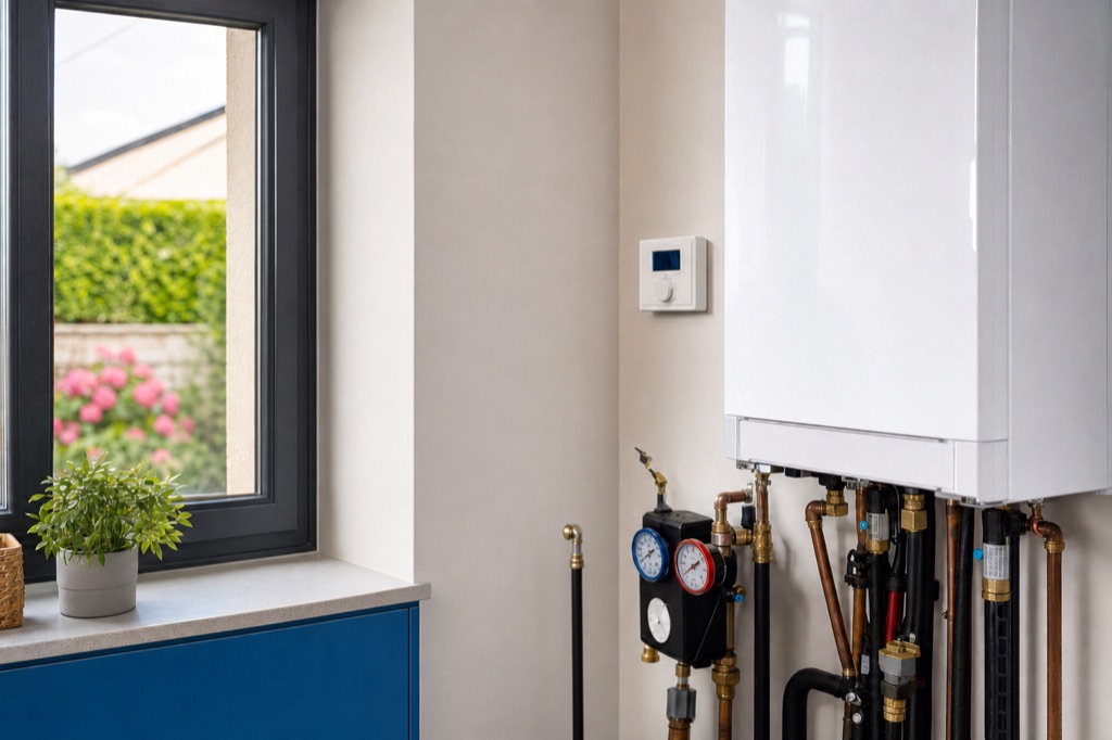 Mise en service d'un système de chauffage : chaudière et thermostat de régulation